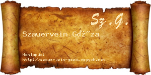 Szauervein Géza névjegykártya