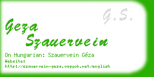 geza szauervein business card